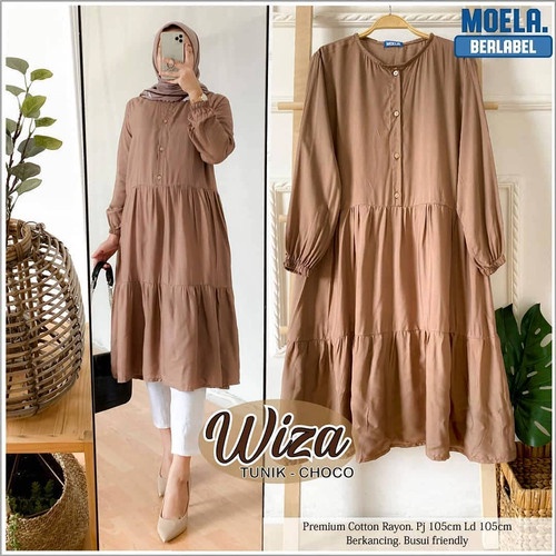 [Zafinna Fashion] Atasan Tunik Wanita Muslimah // Tunik Susun Rempel // Crinkle Bisa COD