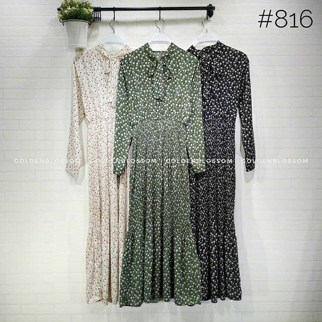 NENINA Gamis plisket import motif bunga
Kode: #816