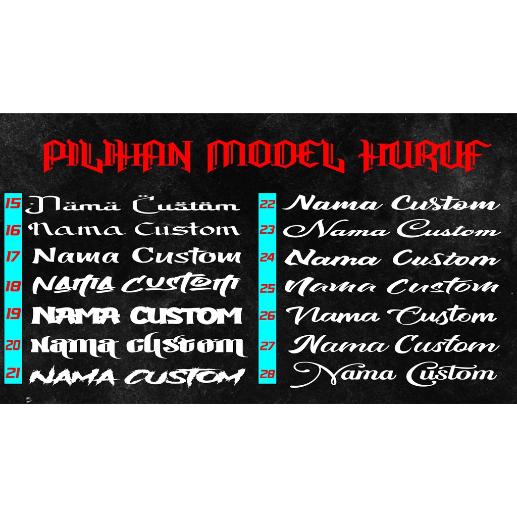 Stiker nama custom kaca depan mobil cutting sticker kaca mobil depan belakang