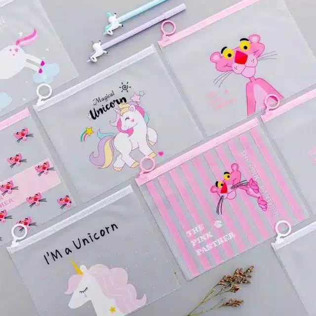 

TEMPAT PENSIL UNICORN ZIPPER BAG TRANSPARAN UNICORN - Tempat Masker Kain