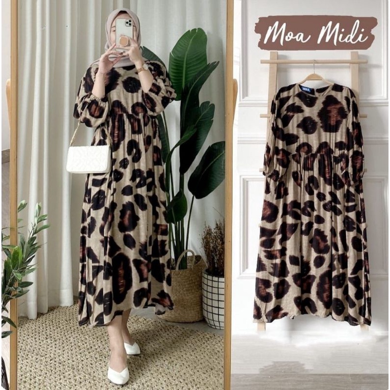 MOA MIDI DRESS RAYON VISCOSE / MIDI DRESS WANITA RAYON KEKINIAN