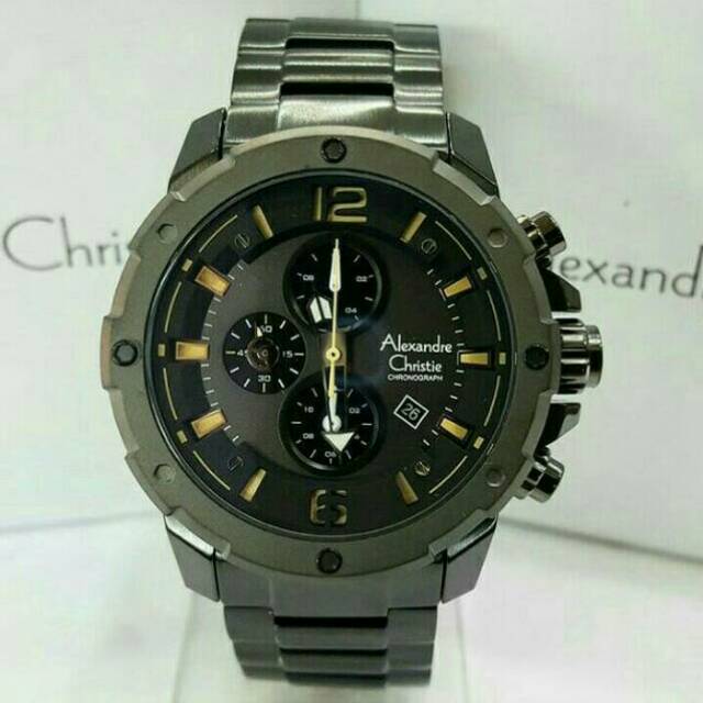 JAM TANGAN PRIA EXCLUSIVE ALEXANDRE CHRISTIE AC6410 FULL BLACK 100% ORIGINAL BERGARANSI RESMI