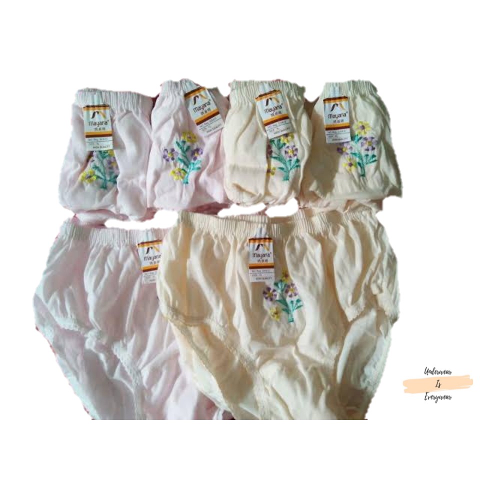 4 Pcs Celana Dalam Mayana - Celana Dalam Wanita - Motif Bunga Bordir Mix Warna