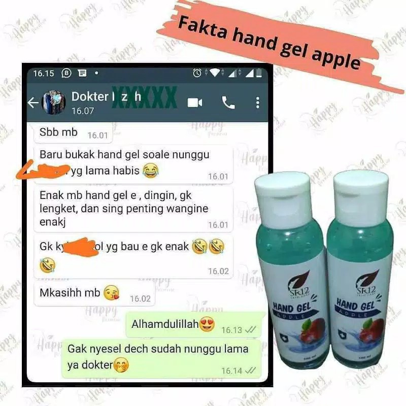 Hand Gel Apple SR12 / Hand Sanitizer Gel Pump 500 ml / Kandungan Standar Kesehatan dan BPOM