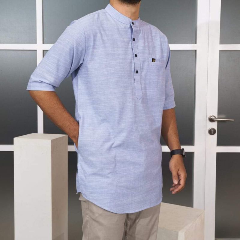 Koko Baju Muslim Pria Kurta Uhud Lengan Pendek
