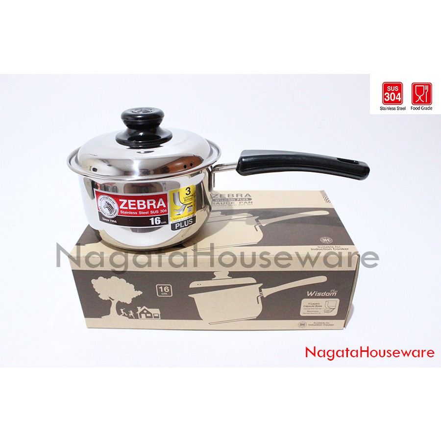 Panci Susu Stainless / Panci Saus / Panci Masak / Panci Zebra / Panci Mie / Sauce Pan Wisdom Plus Ze