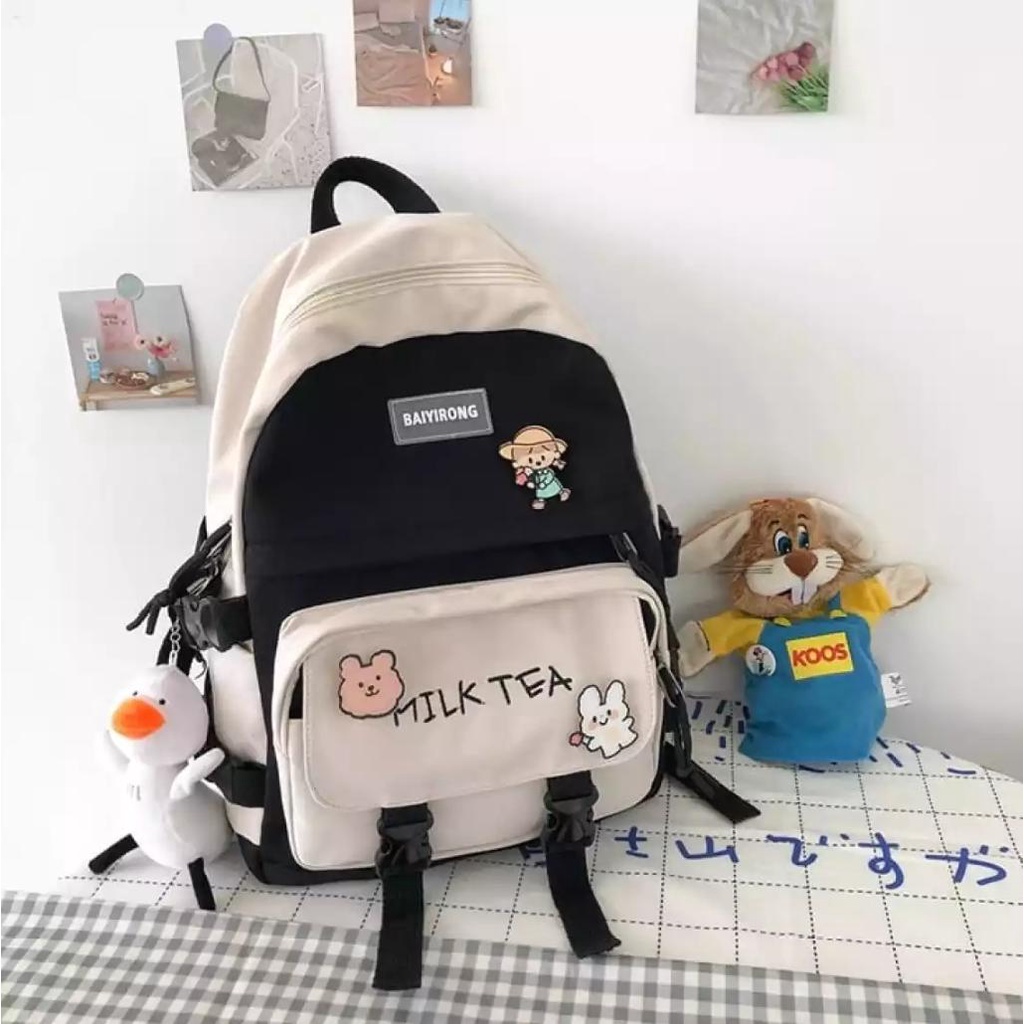 BARU 2023 Tas Sekolah Korean Style Tas Ransel Wanita Backpack Korean Fashion Tas