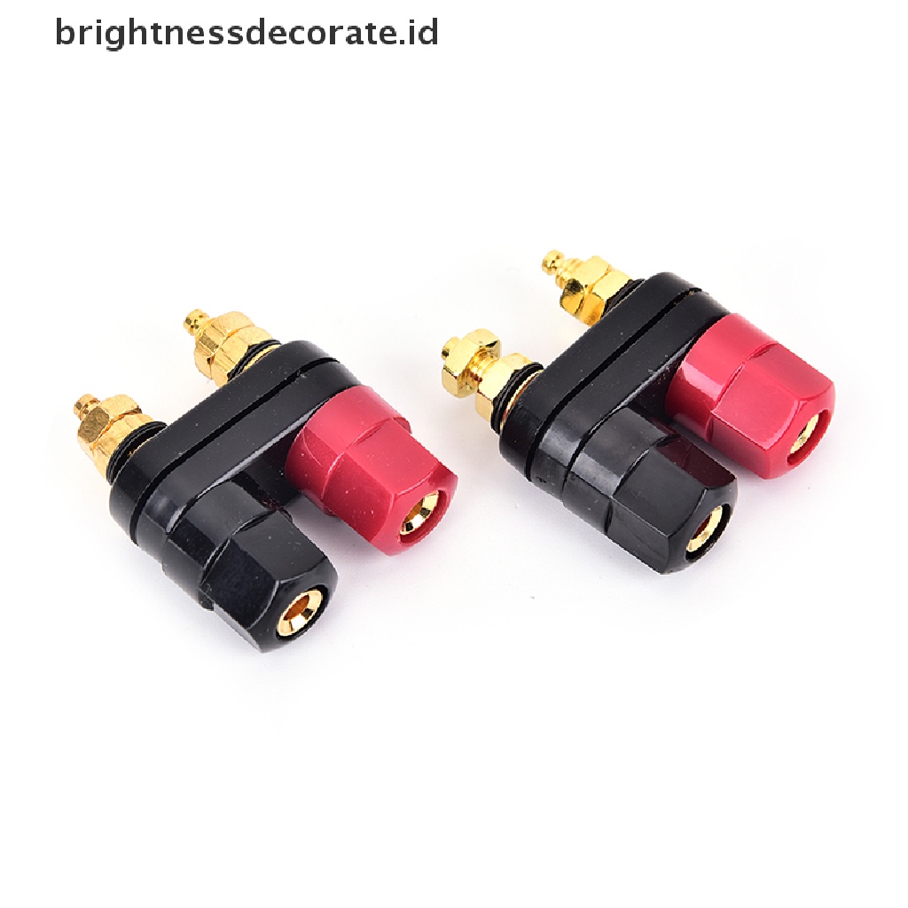 2 Pcs Konektor Terminal Banana Plugs Warna Merah Hitam Untuk Amplifier Binding Post