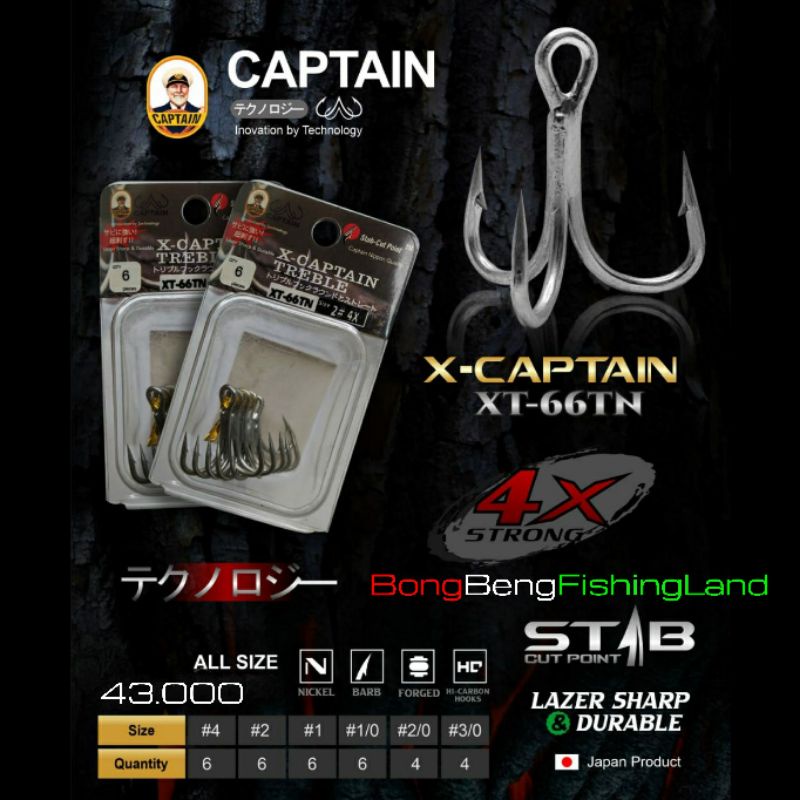 Treble Hook Pancing Captain 4X XT-66TN No.1