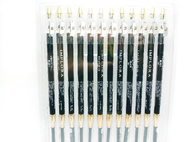 [isi 12] PENSIL ALIS IMPLORA HITAM ORIGINAL BPOM