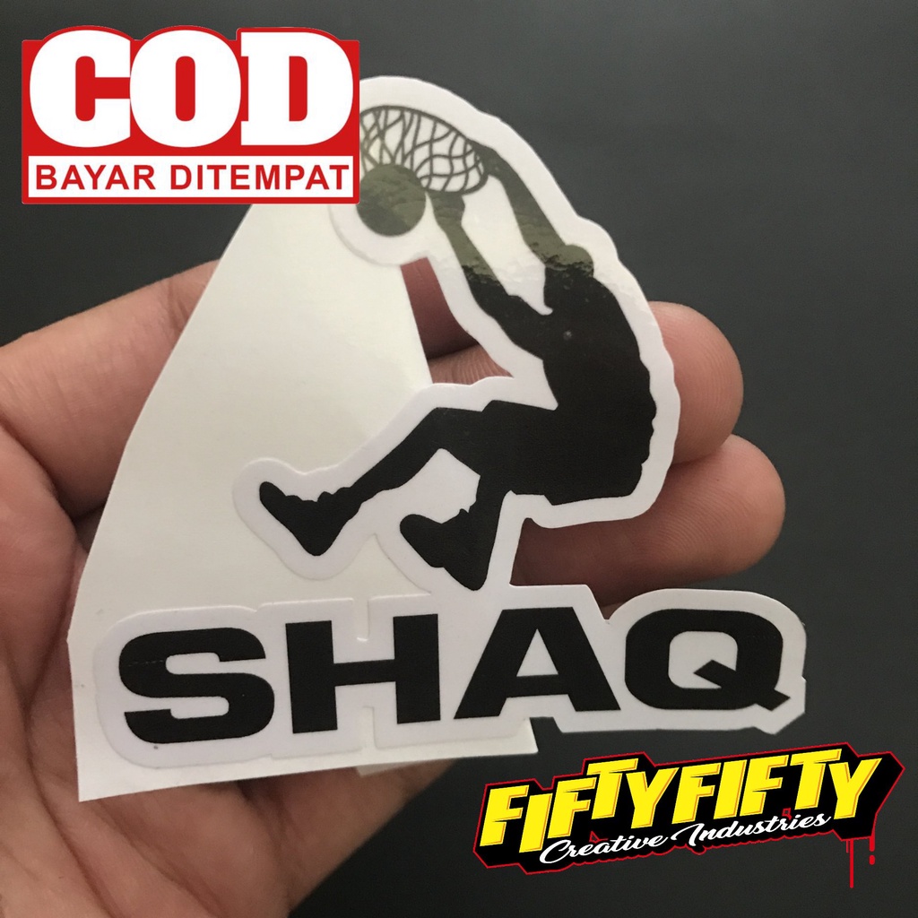 Stiker Print Cut SHAQ Stiker Printing Laminasi Glossy Stiker Motor Mobil Helm Sudah Membentuk Pola Desain