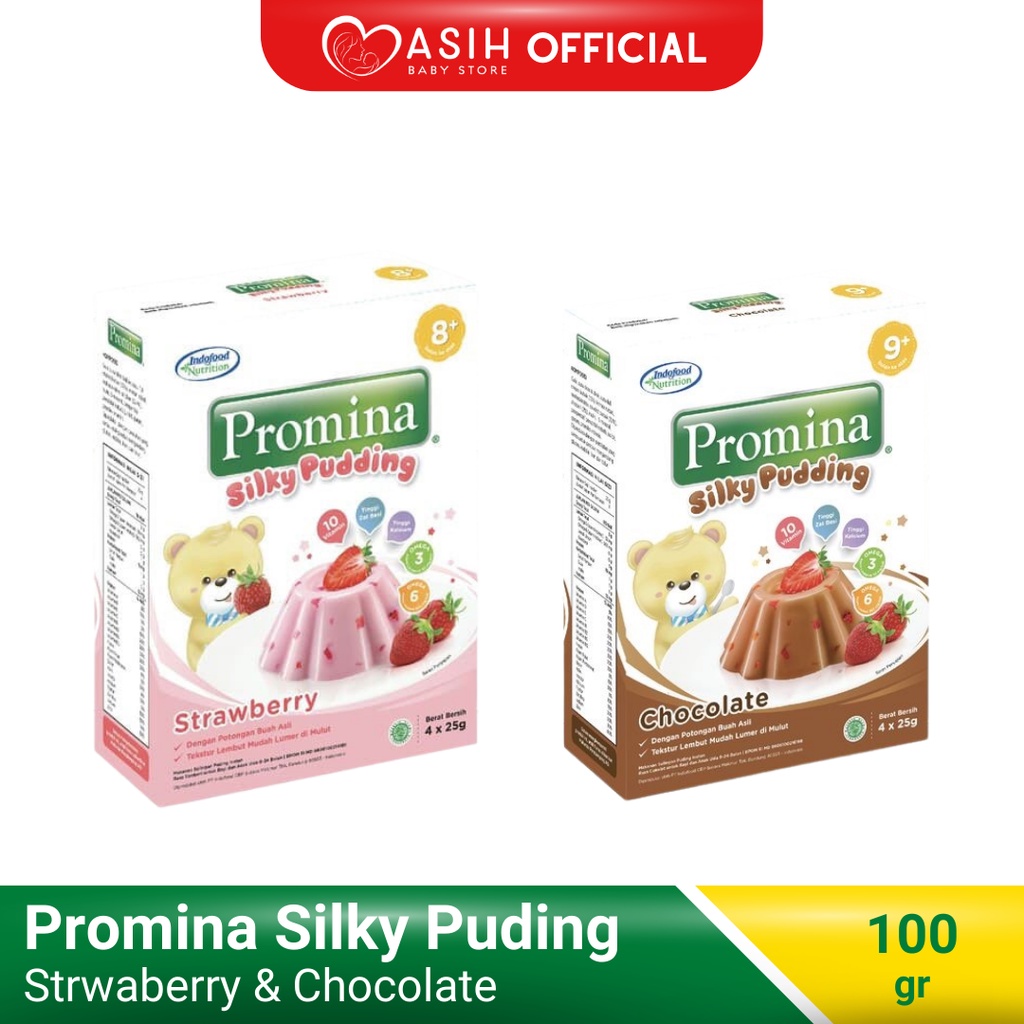 

Promina Silky Pudding Rasa Coklat Strawberry 100 gr - Puding Bayi Makanan Mpasi