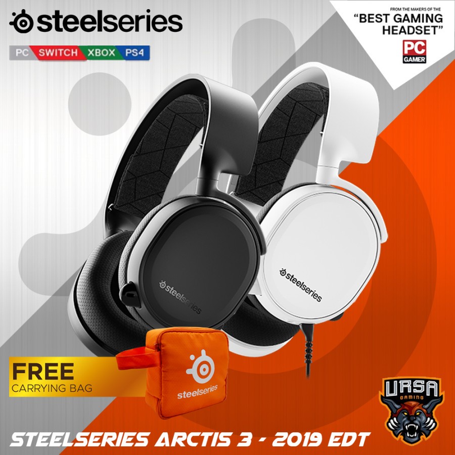 Headset Steelseries Arctis 3 Versi 2019 Gaming - DTS 7.1 - Black White