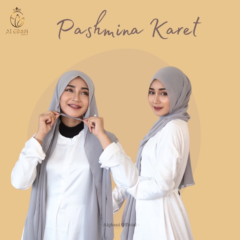 ALGHANI - PASHMINA BASIC INSTAN KARET SHAWL CERUTY BABYDOLL