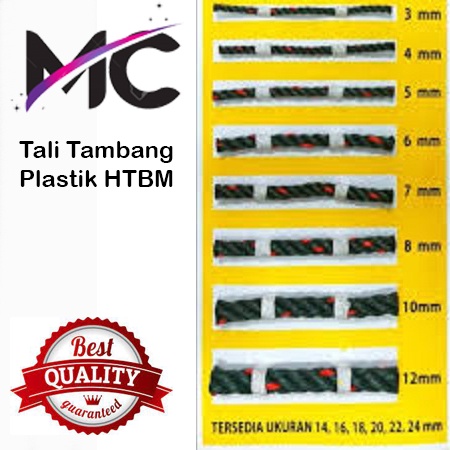 Tali Tambang Besar Plastik 20mm 22mm Hijau Bintik Merah Permeter Murah PP Jemuran Gantungan Ikat