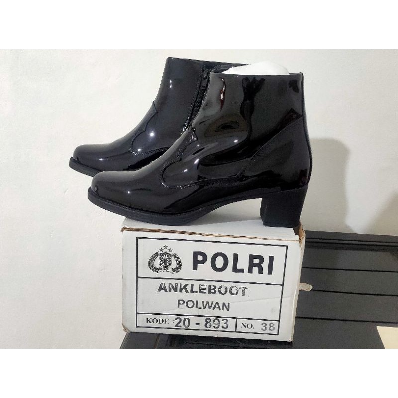 sepatu dinas  polwan kilap original  - secwan