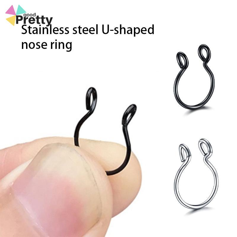 Cincin Hidung Bentuk U Bahan Stainless Steel Untuk Aksesoris - PD