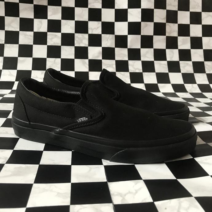 {{BAYAR DI TEMPAT}} Vans Slip On All Black V98CLA Original (Japan Market) TERBATAS [Kode 1|Kode