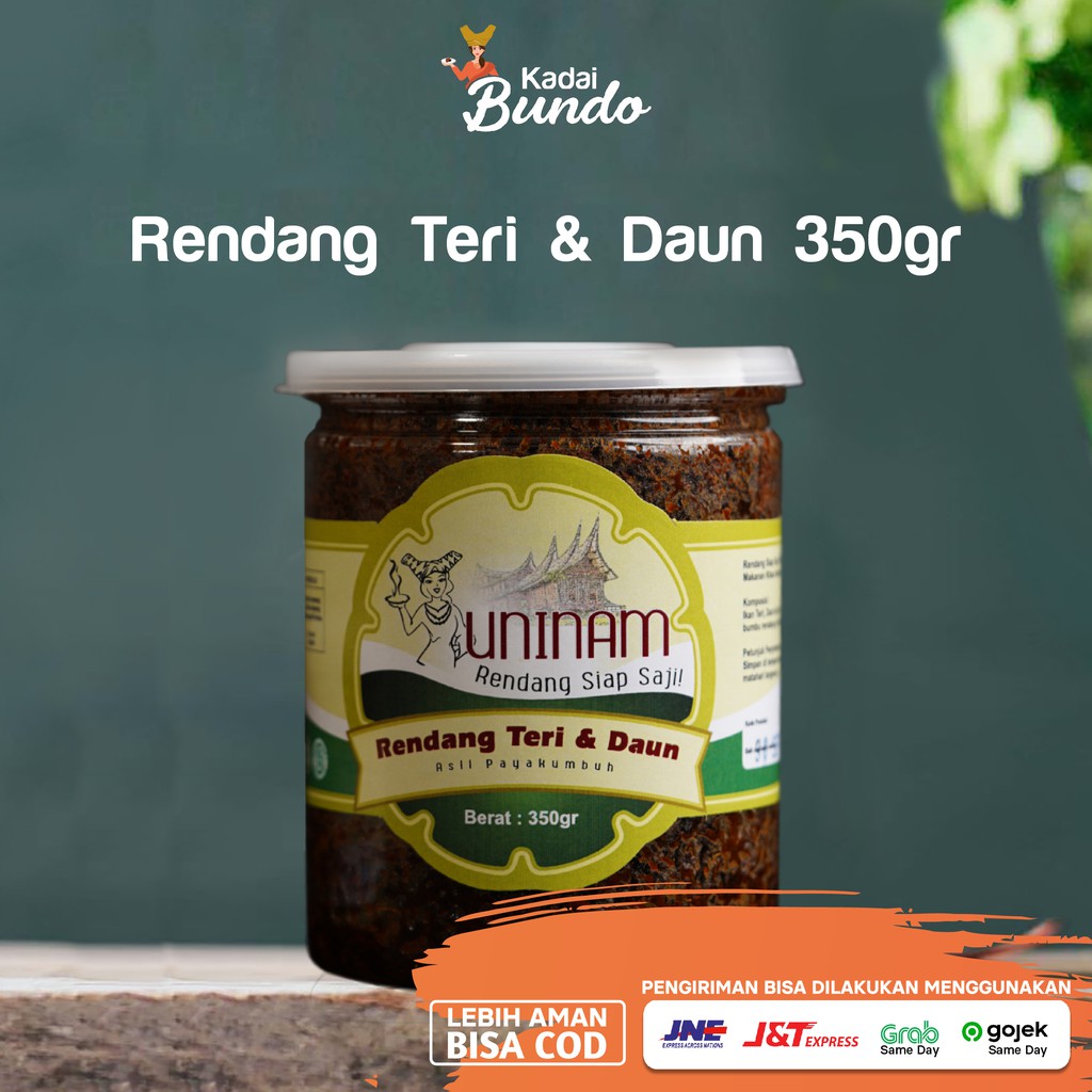 

Rendang Teri & Daun 350gr Uninam/ Rendang Asli Payakumbuh / Rendang Kemasan/ Rendang Lezat/ Rendang