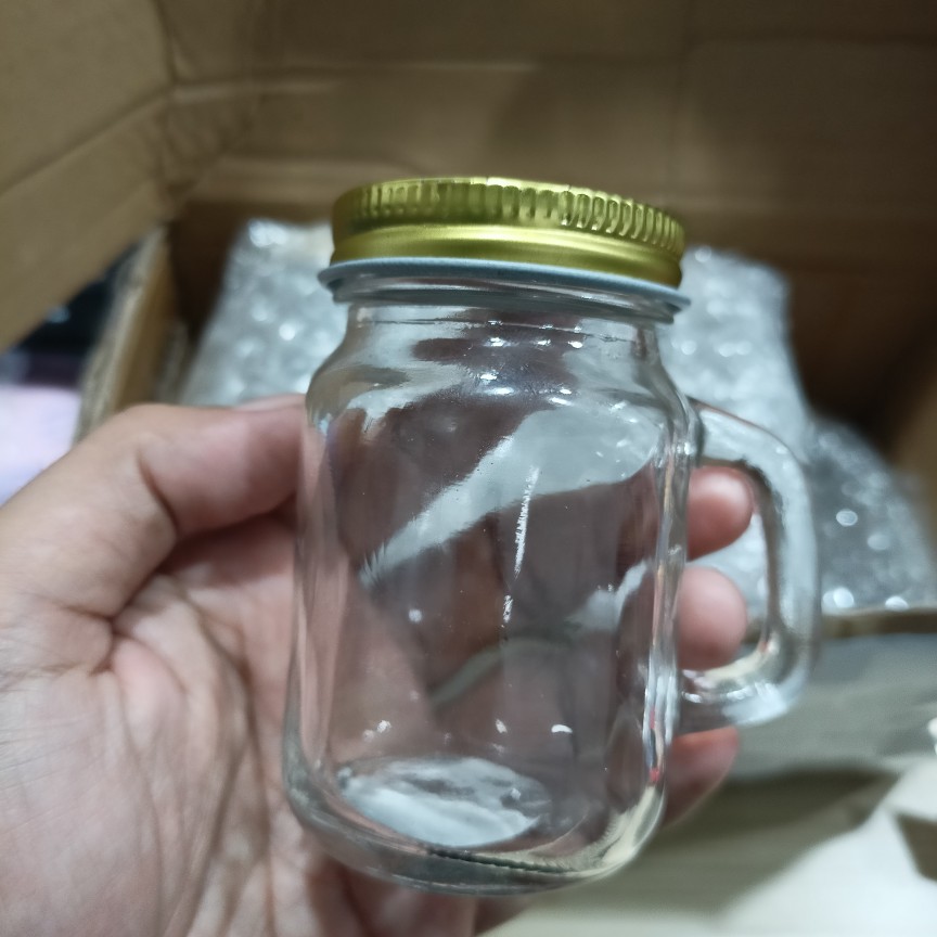 Grosir Mini Mason Jar Toples Kaca 130ml Gelas Minum Restoran Wadah Bumbu Organizer Glass Tempat