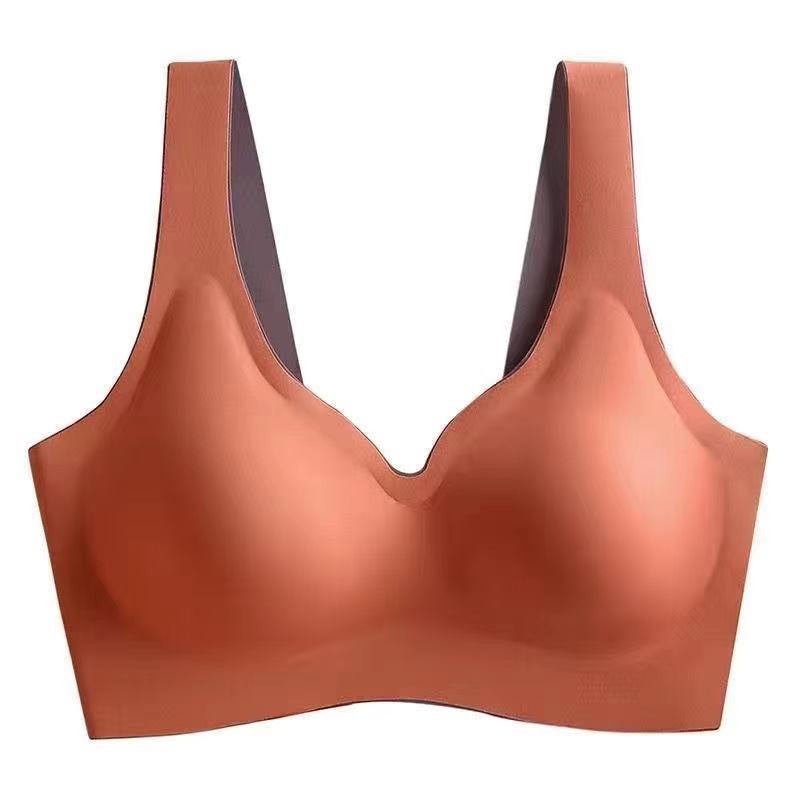 Thai Latex Padded Bra Women Seamless Non-wired Sexy Lace Vest-style Bra Top