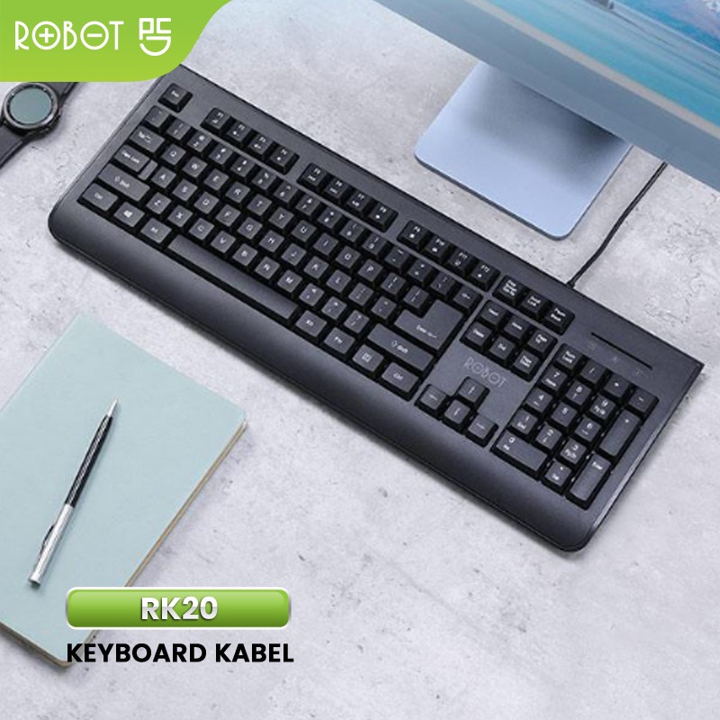 Keyboard Berkabel Mini Office Wired Keyboard - ROBOT  RK20