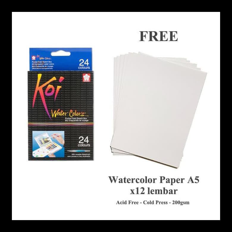 

NEW SAKURA KOI WATERCOLOR POCKET FIELD SKETCH BOX 24 PERALATAN MELUKIS MURAH