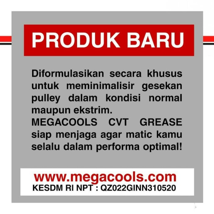 Megacools CVT Grease 10 ml Stempet Gemuk