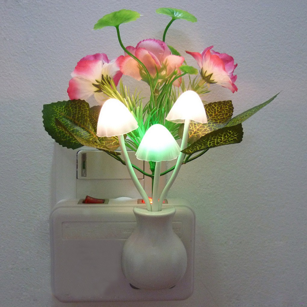 Creative Dream Wall Lamp Mushroom LED Night Light Inductive Plug in Electric Lamp