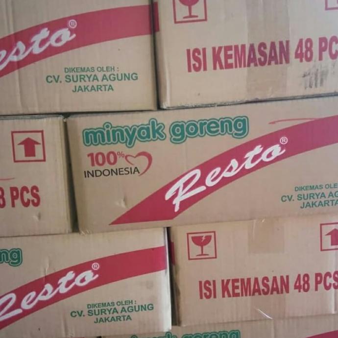 

KHUSUS GRAB/GOJEK MINYAK GORENG RESTO 180ML / DUS (48 PCS)
