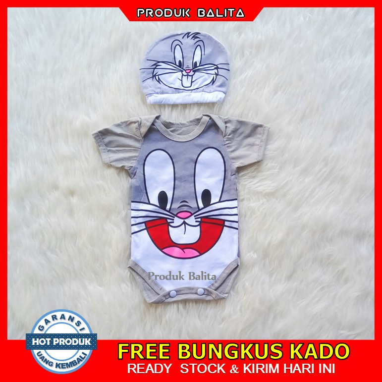 Jumper Karakter Bayi Lucu 0-6 Bln dan 6-12 bln Motif Bug Bunny