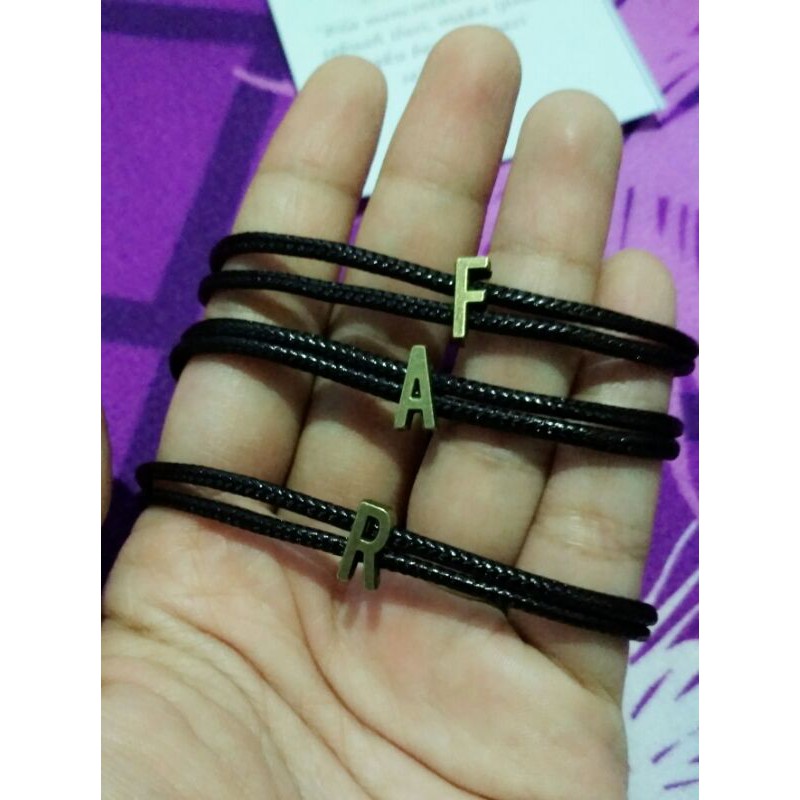 ZaphiraStore | 2pcs GELANG COUPLE BRONZE | GELANG INISIAL BRONZE