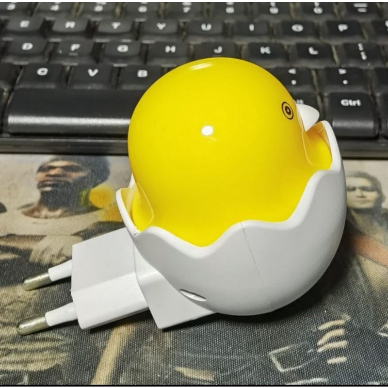 Lampu Tidur Telur Ayam LED Senser Cahaya Otomatis