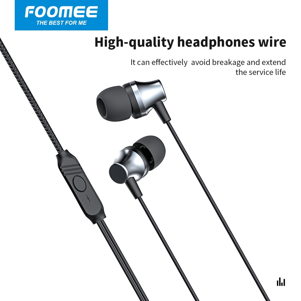Earphone HIFI Wired music headset in-ear metal tarnish FOOMEE QA40-4