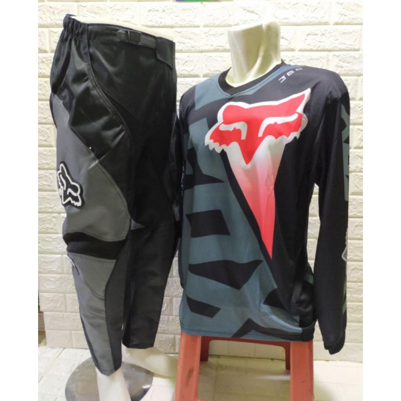 Baju Trail Set Stelan Motorcross Grey