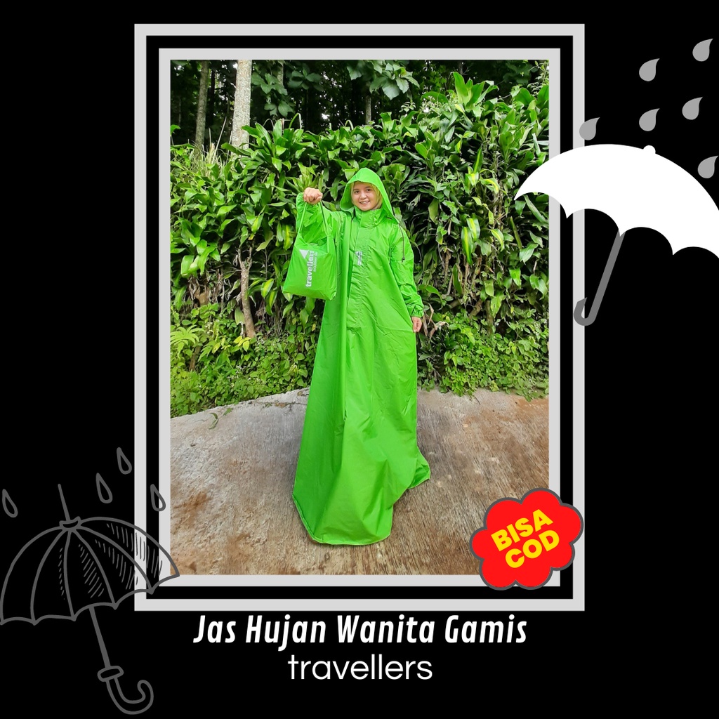 JAS HUJAN HIJAB/JAS HUJAN SYAR'I/JAS HUJAN JUMBO/JAS HUJAN GAMIS/JAS HUJAN WANITA - TRAVELLERS ZIPPER