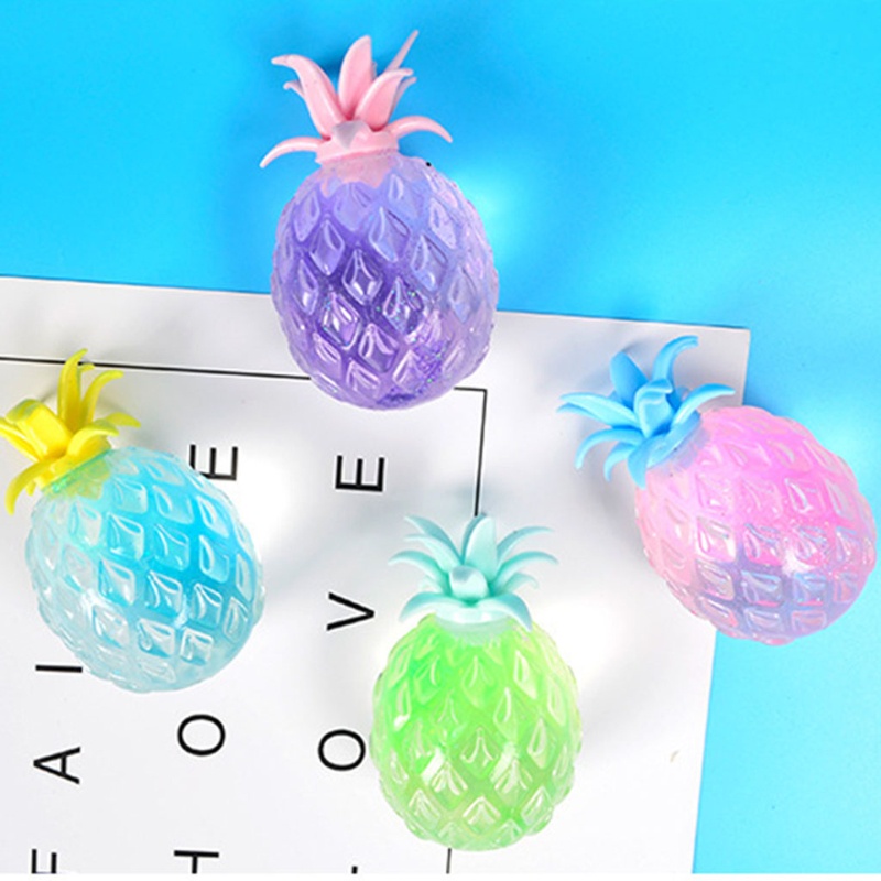 Mary 1Pc Mainan Canda Praktis Interaktif Penghilang Stress Nanas Novelty Toy Fidget Set Spongy Pinch Fidget Vent
