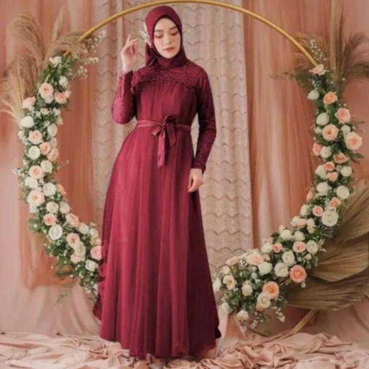 Model Baru.. Alesha Fidella Maxy DressL /Size M - L - XL - XXL / Gamis Kondangan dan Bridesmaid  / 9