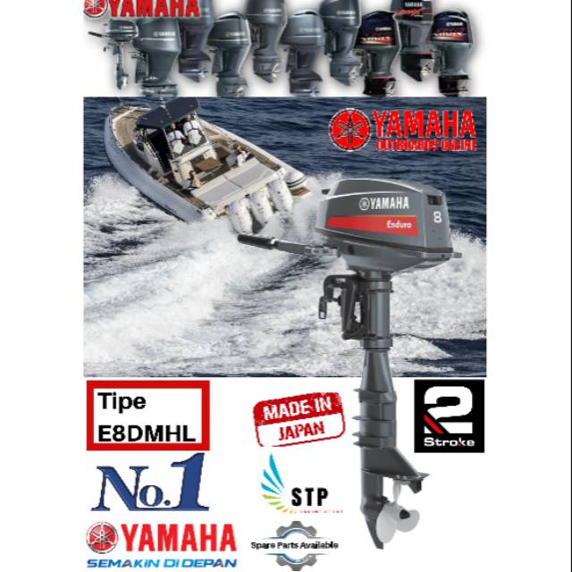 Mesin Tempel Outboard 8hp 2tak Yamaha