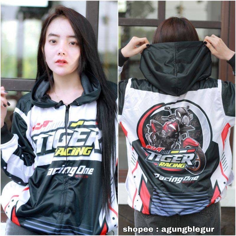 jaket honda tiger full printing / jaket racing tiger herex indonesia / honda gank squad