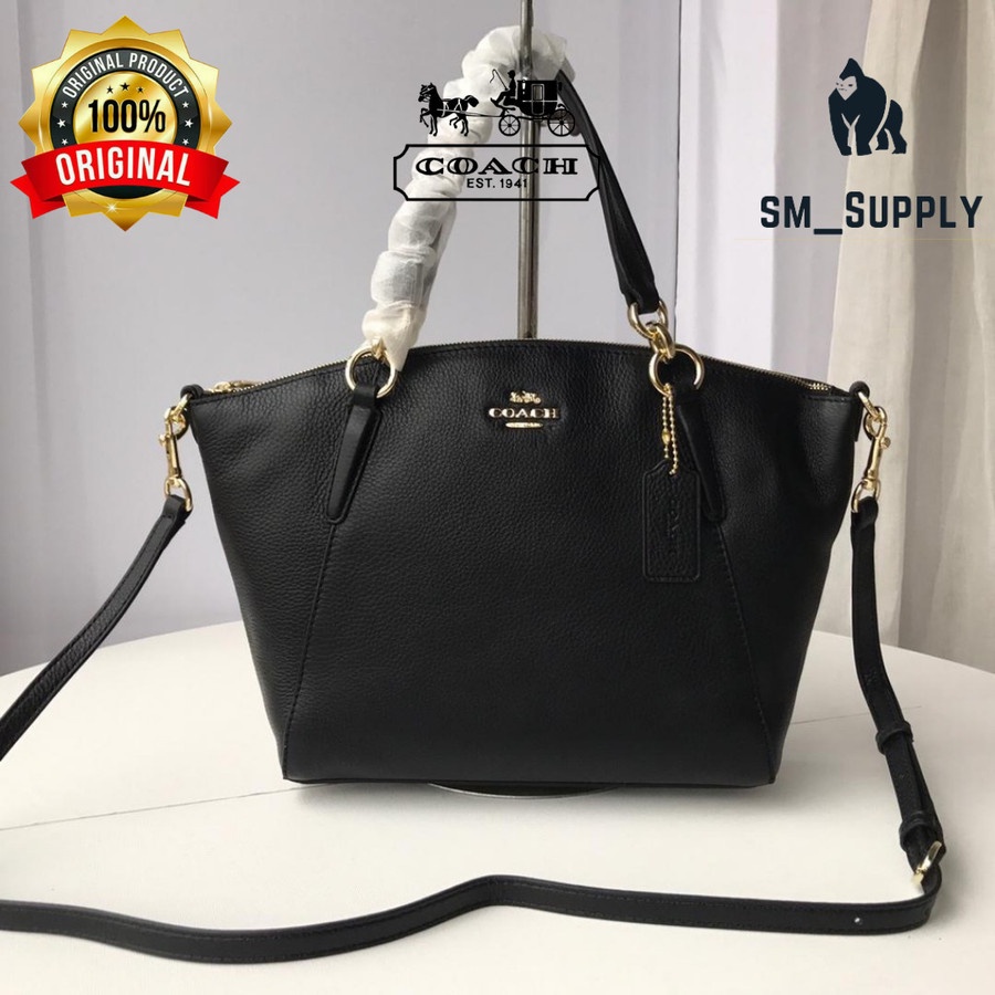 SHOULDER COACH KELSEY SATCHEL BLACK LOGO CROSSBODY