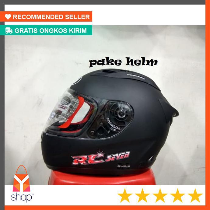 POPULER  HELM KYT RC 7 RC SEVEN SOLID HITAM DOFF FULL FACE RC7