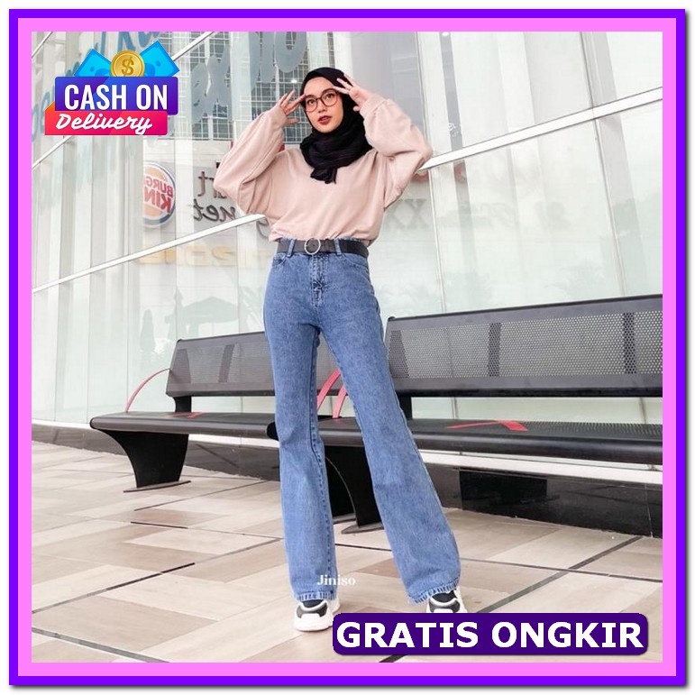 Kulot Pinggang Karet Rawis K2 (27-30) Import Jeans Premium Celana Jean - Hw Cutbray Jeans 3