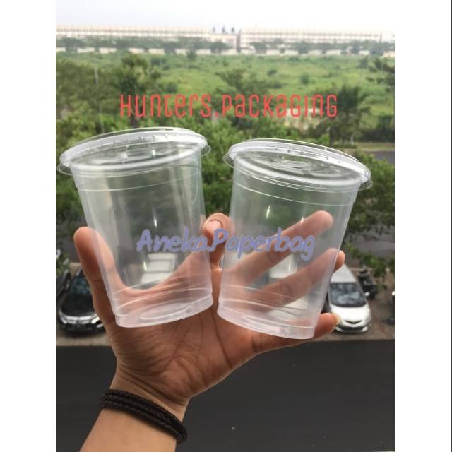 Cup gelas polycup 14oz flat - Cup gelas plastik polycup 14oz tutup flat MINIMAL ORDER KELIPATAN 100 