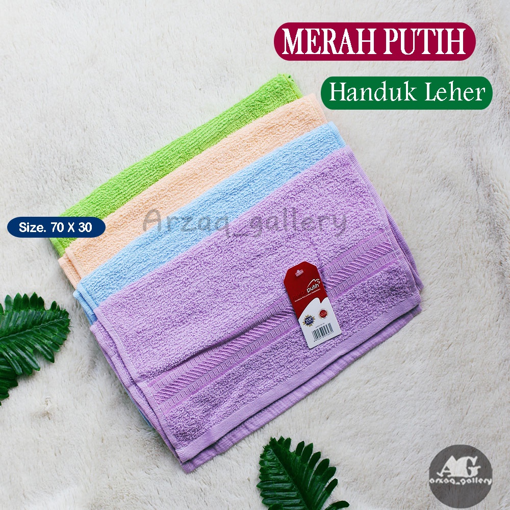 Handuk merah putih TANGGUNG / LEHER | Handuk mandi | handuk merah putih