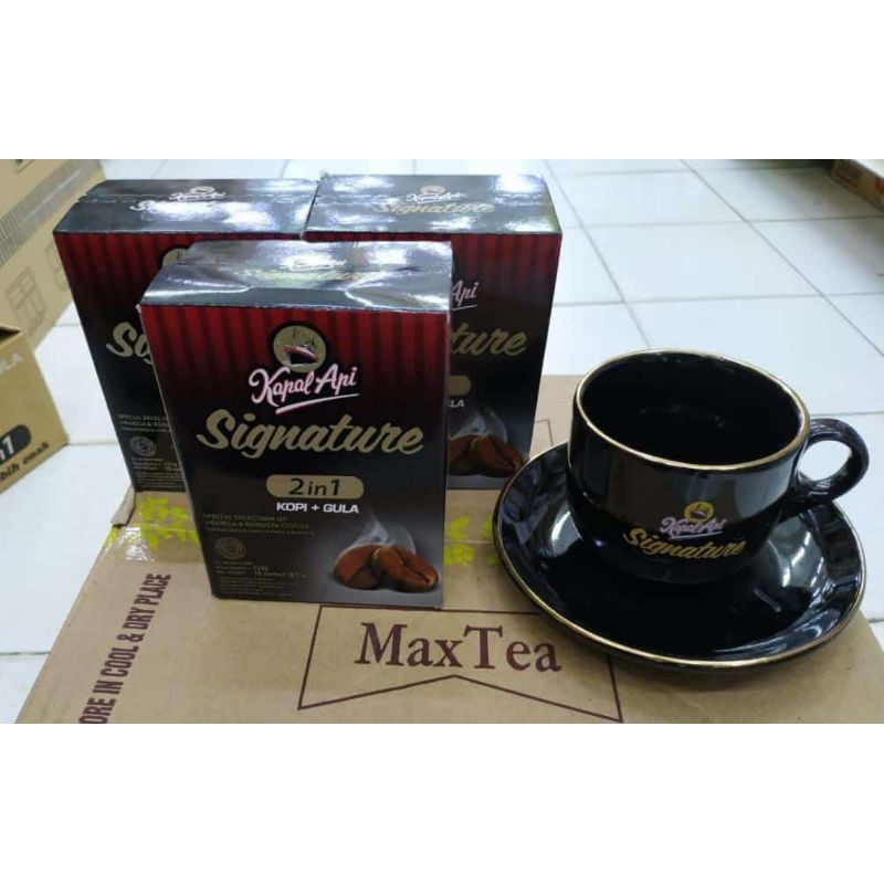 KAPAL API SIGNATURE 3BOX + 1 SET CANGKIR CANTIK [PAKET MERIAH]