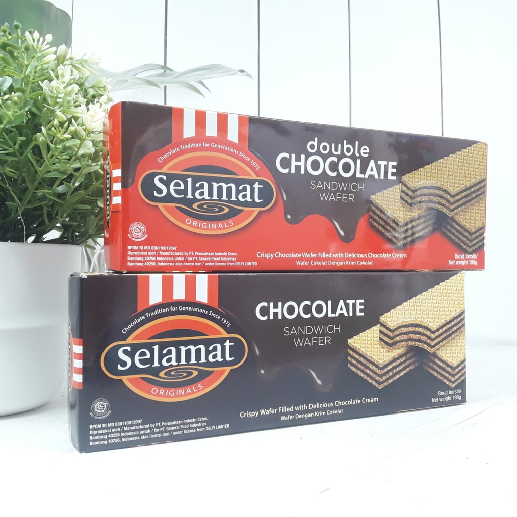 Selamat Wafer Coklat/Double Chocolate 198 g