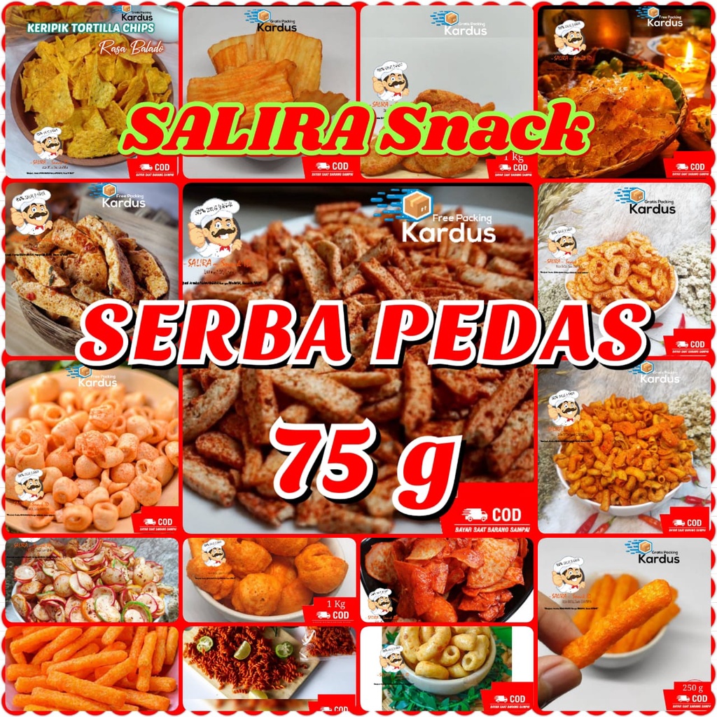 

[75g] SERBA PEDAS COD | SALIRA SNACK ANEKA MAKANAN SUPER PEDAS jajanan cemilan camilan sehat MURAH RASA DIJAMIN NAGIH