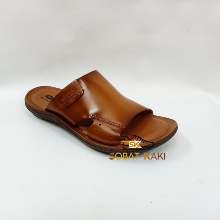 sandal kulit gats hg 281 coklat muda.sandal gats original
