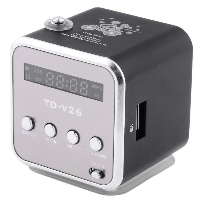 

PROMO - NBY Speaker Mini Portabel FM Radio TF Card - TD-V26 - Black